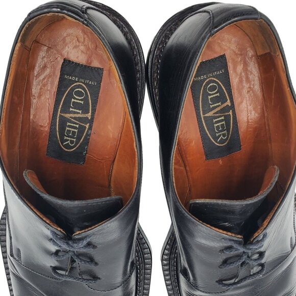 Vintage Valentino Garavani Olivier Italy Dress Shoes Oxfords Black Leather 10.5 - Picture 5 of 14